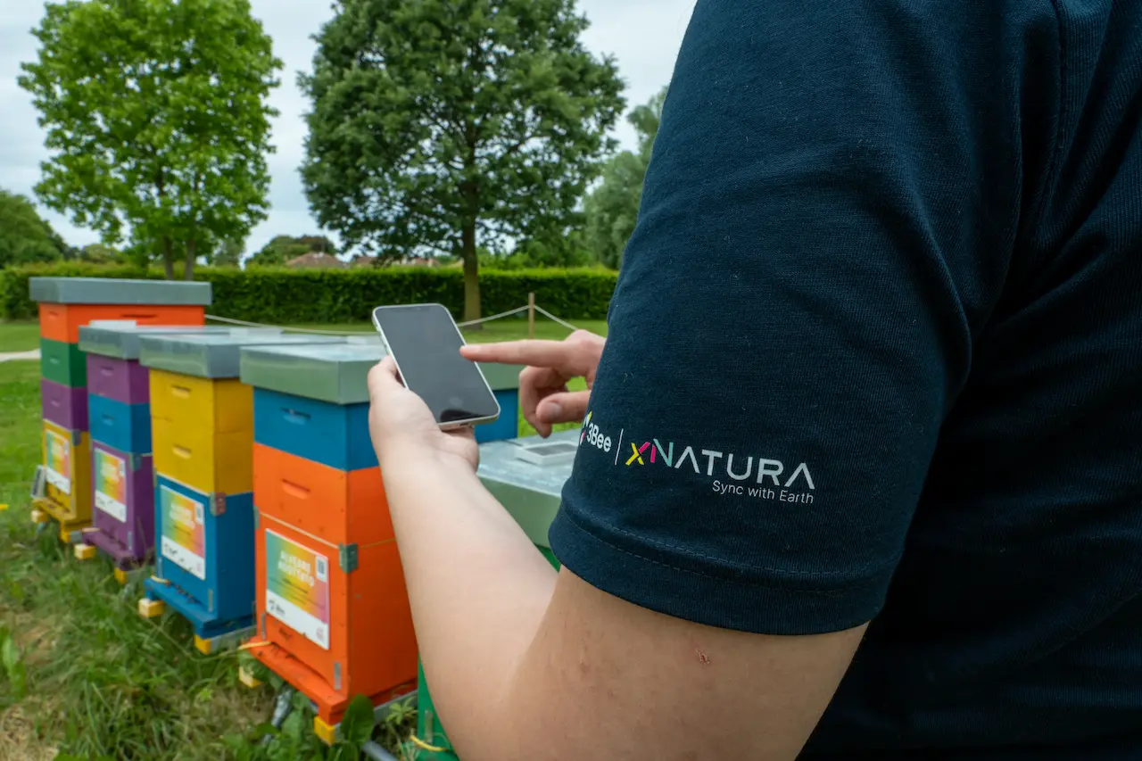 Apiario 3Bee para el biomonitoreo ambiental con tecnología inteligente Tecnología 3Bee para el biomonitoreo ambiental con colmenas de colores y aplicaciones para el control de las abejas